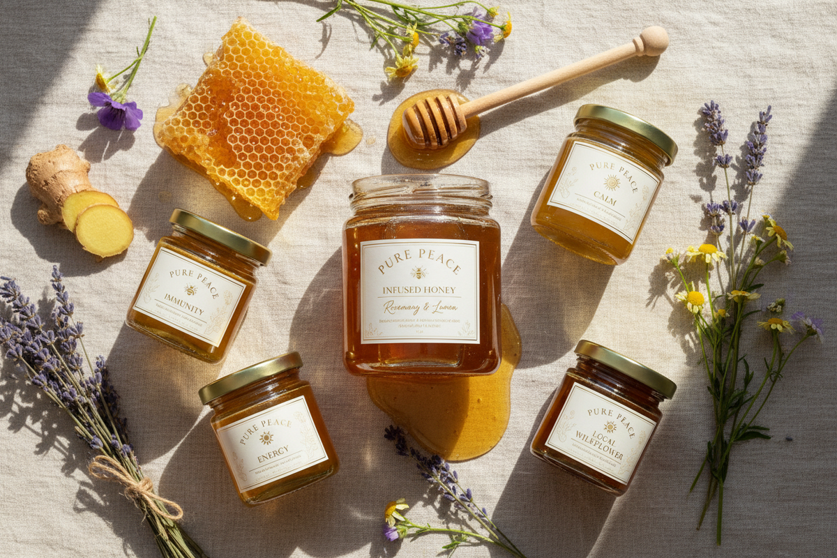 Premium wellness honey collection from PUREPEACE